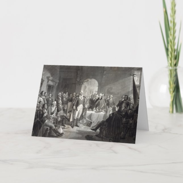 George Washington e seu cartão dos generais (Frente)