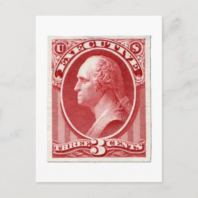 George Washington Três Centavos Cartão postal amer (Frente)