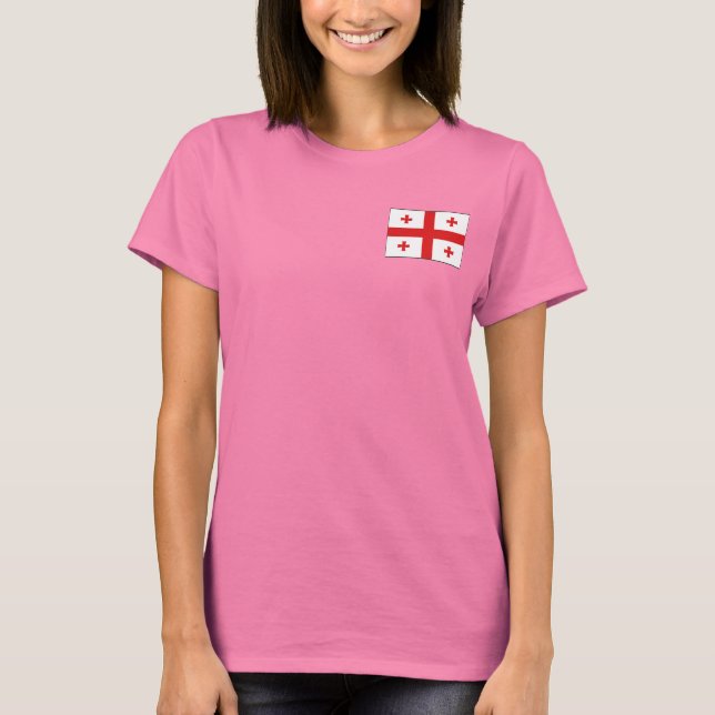 Georgia Flag e Map Dk T-Shirt (Frente)