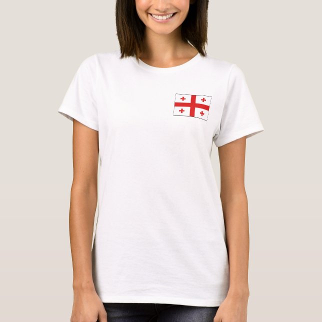 Georgia Flag e Map Dk T-Shirt (Frente)