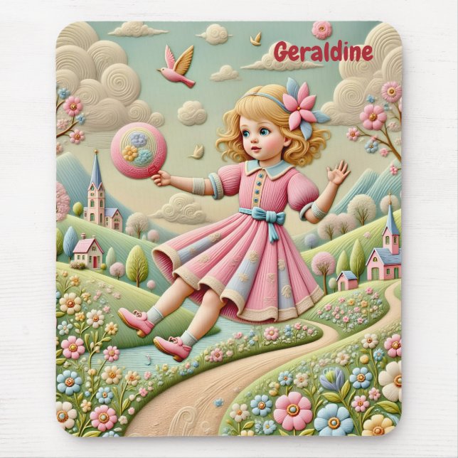 GERALDINE ~ Bordado Pastel ~ Mousepad (Frente)