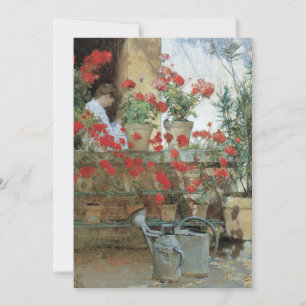 Gerânios por Childe Hassam, Impressionismo Vintage