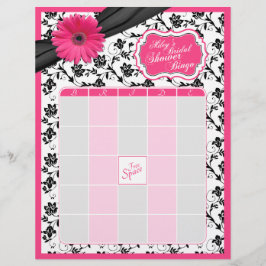 Gérber Rosa Daisy Black Floral Chá de panela Bingo