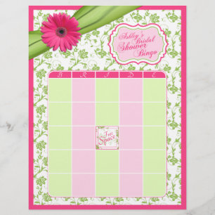 Gérber Rosa Daisy Green Floral Chá de panela Bingo
