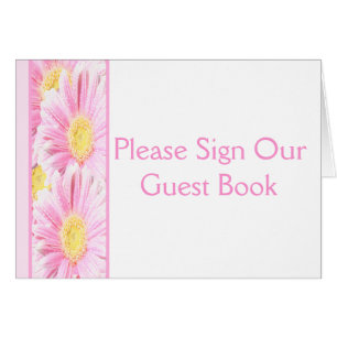 Gerbera Daisies cor-de-rosa no cartão branco de Me