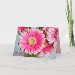 Gerbera Daisies e cartão de aniversário de texto p