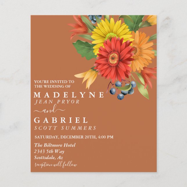 Gerbera Daisy Buquê Floral de Casamento (Frente)