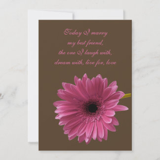 Gerbera Daisy Rosa Com Convite Para Casamento Brow