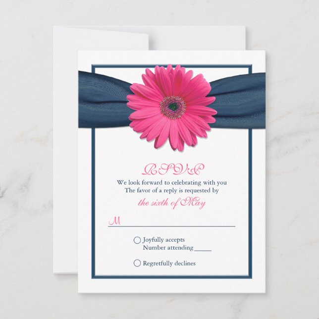 Gerbera rosa com placa de resposta de fita de Mari (Frente)