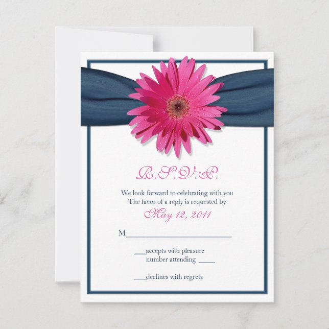 Gerbera rosa com placa de resposta de fita de Mari (Frente)