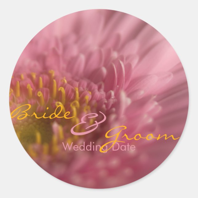 Gerbera rosa ・ Salve o adesivo de data (Frente)