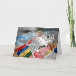 GERBIL que PINTA a arte doméstica do cartão do