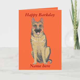 German shepherd Apelido Cartão Aniversário Nome pe
