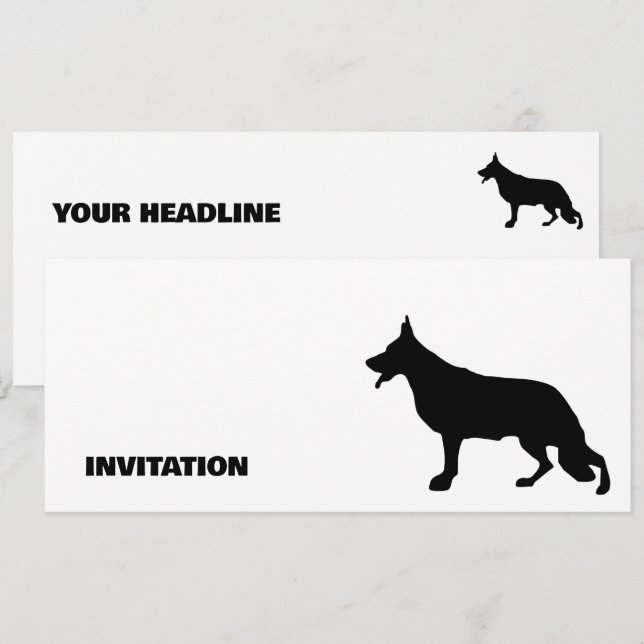 German shepherd Cão Silhueta pura (Frente/Verso)