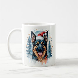 German shepherd de caneca de Natal