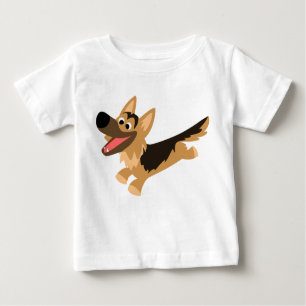 German shepherd de Cartoon Feliz e Bonito T-Shirt