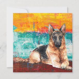 German shepherd de pintura artística