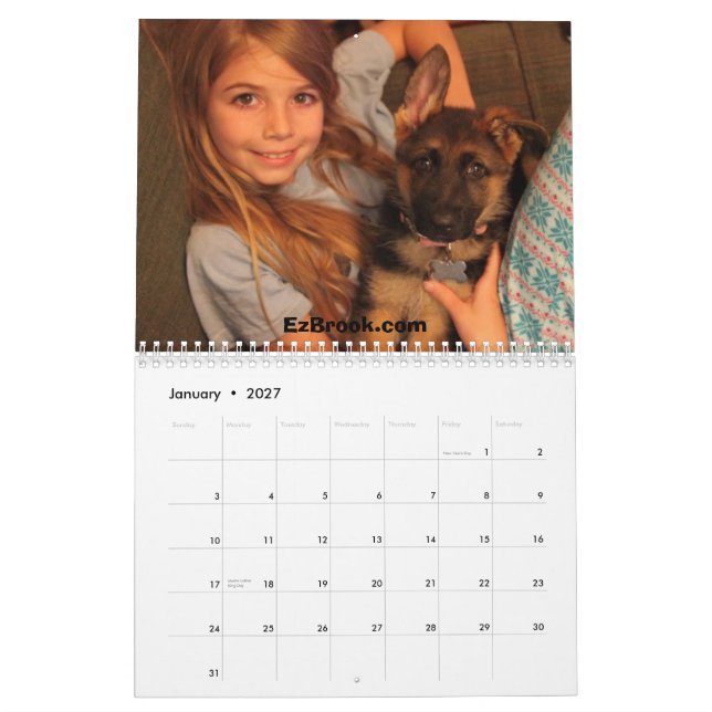 german shepherd e crianças Calendário 2013 (Jan 2027)