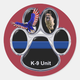 German shepherd K-9 - Adesivo fino de linha azul, 