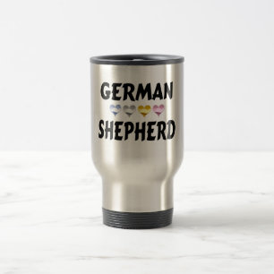 german shepherd Love Heart Caneca de viagem