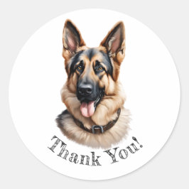 German shepherd Obrigado! Adesivos