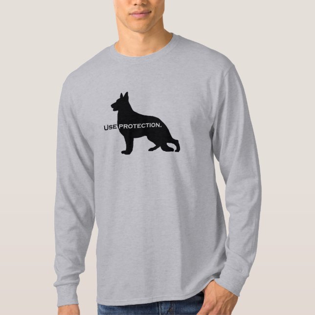 German shepherd - use o t-shirt da proteção (Frente)