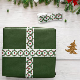 German shepherd Watercolor Santa Hat Natal