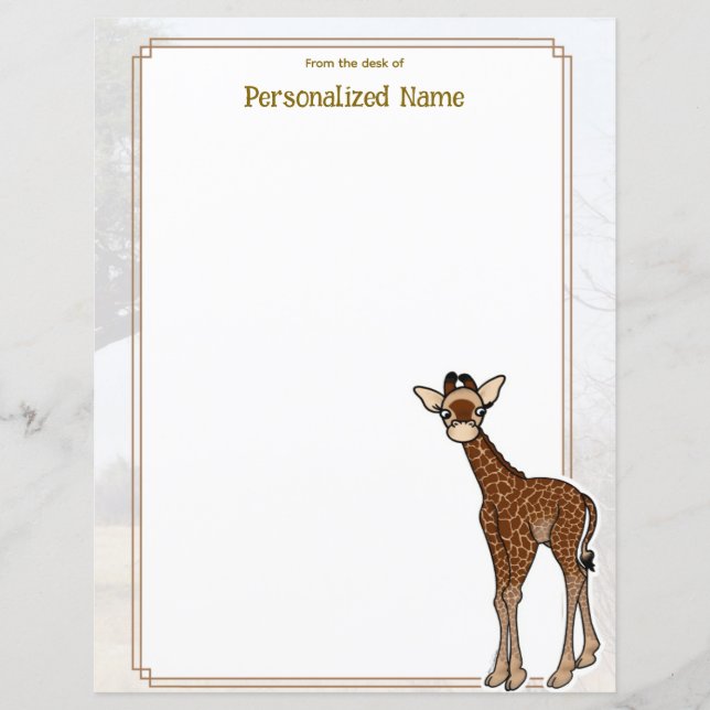 Gerry Giraffe White - Folha de Papel Unline (Frente)