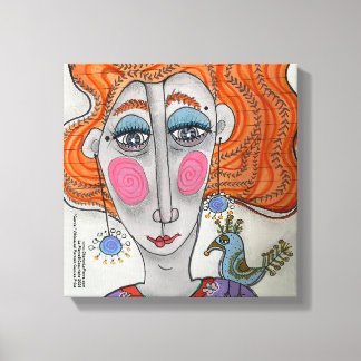 "Gertie," Impressão em Tela de Retrato Caprichoso