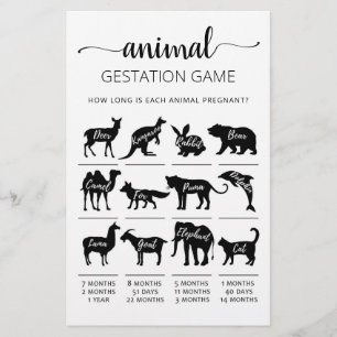 Gestação Animal com o Jogo do Chá de fraldas de