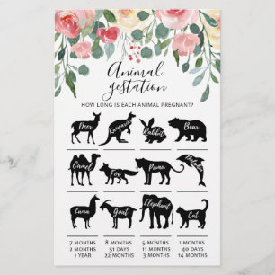 Gestação Animal com o Jogo do Chá de fraldas de Re