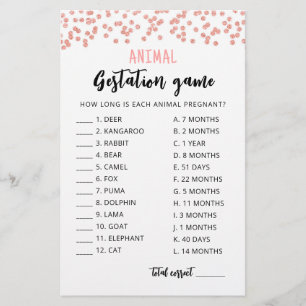 Gestação Animal com o Jogo do Chá de fraldas de Re