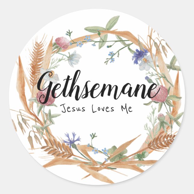 Gethsemane - Jesus me ama o adesivo redondo (Frente)