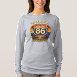 Getting My Kicks on route 86 T-shirt<br><div class="desc">Gasper and Mini's mega adventure shirt!  Walking 2100 miles around San Diego.  Gasper started the walk at 86 and will finish it at 87!</div>