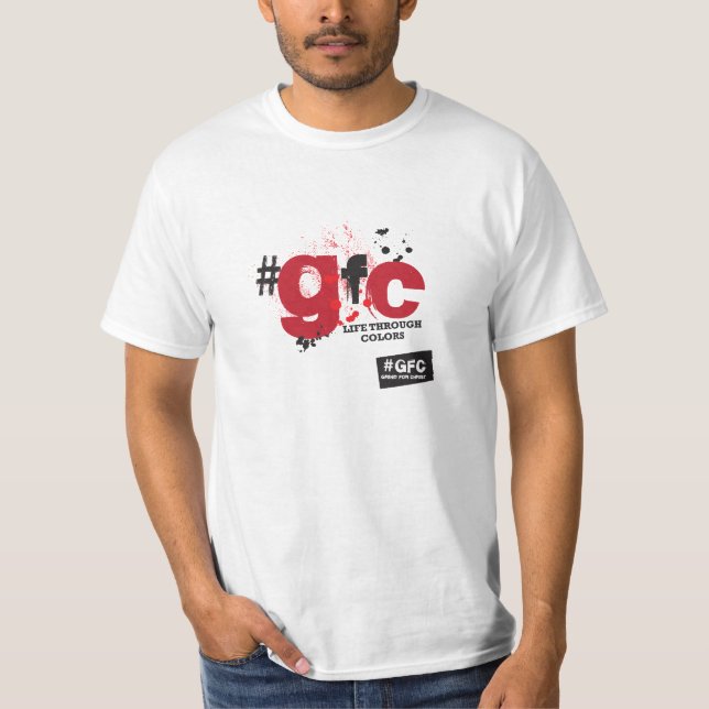 GFC - Vida através do t-shirt do branco das cores (Frente)