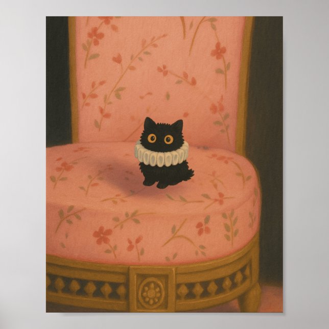 Ghibli Style Black Cat no Impressão de Poster cor- (Frente)