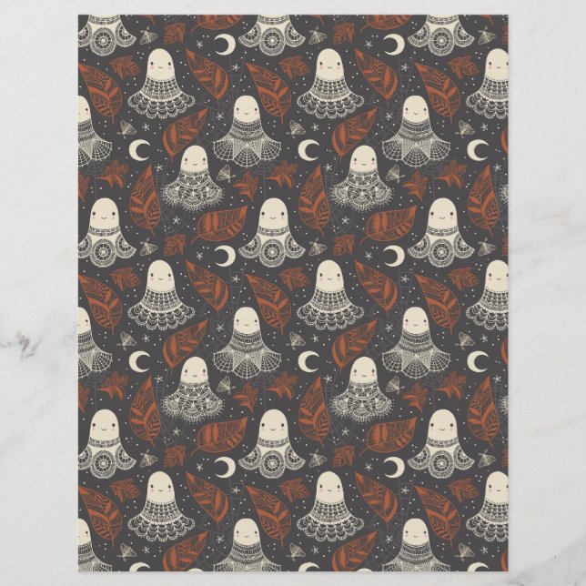 Ghost Lace de Cute Halloween - Papel Scrapbook Rus (Frente)