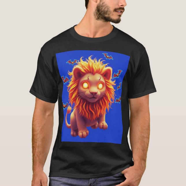 Ghost Lion Halloween T-Shirt for Spooky Animal lov (Frente)
