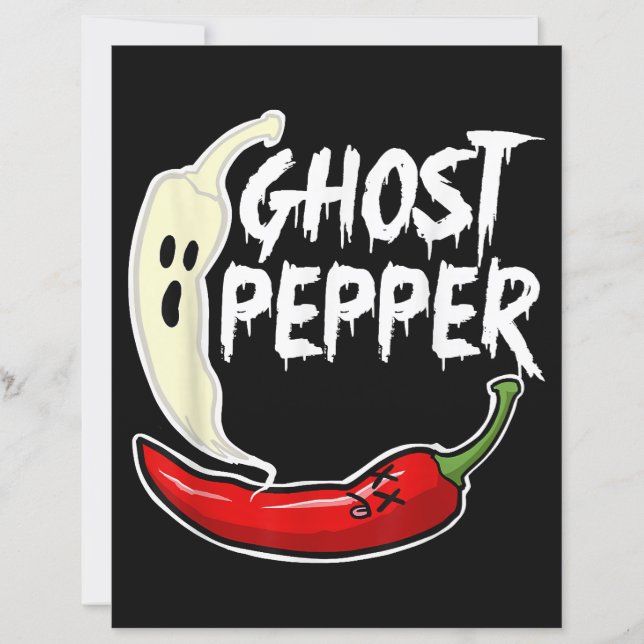 Ghost Pepper Funny Spicy Hot Halloween Peppe (Frente)