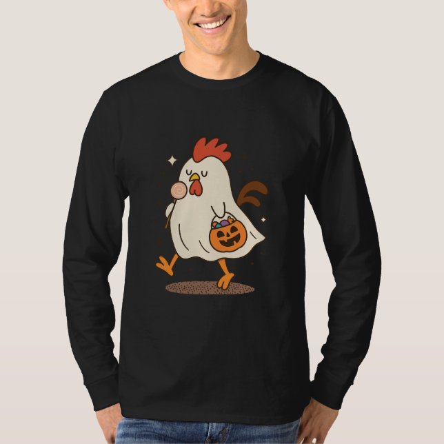 Ghost Rooster Halloween T-Shirt (Frente)