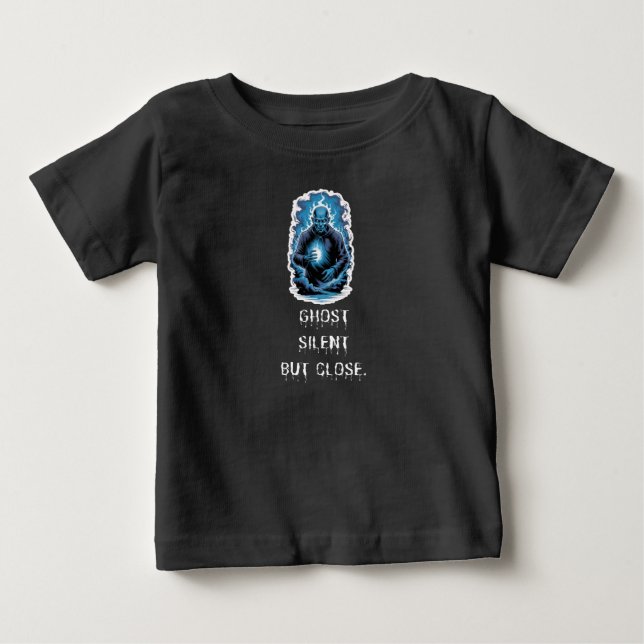 Ghost Silent But Close – Camiseta Azul Escuro (Frente)