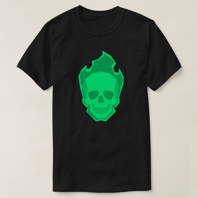 Ghost Skull Graphic T-Shirt – Halloween Neon Skull (Frente do Design)