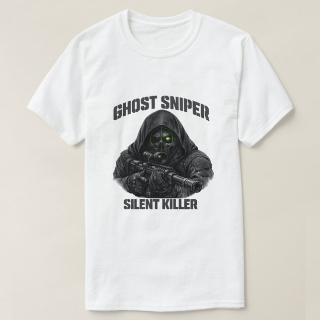 Ghost Sniper Silent Killer Tactical T-Shirt (Frente do Design)