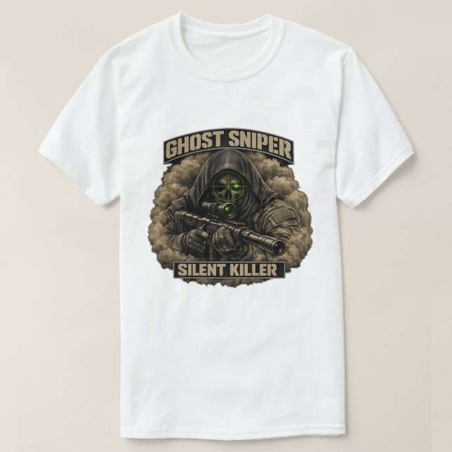 Ghost Sniper Silent Killer Tactical T-Shirt (Frente do Design)
