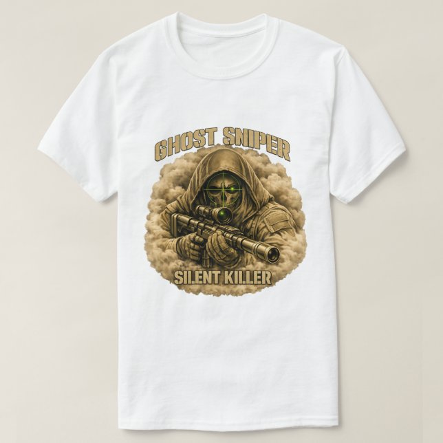 Ghost Sniper Silent Killer Tactical T-Shirt (Frente do Design)