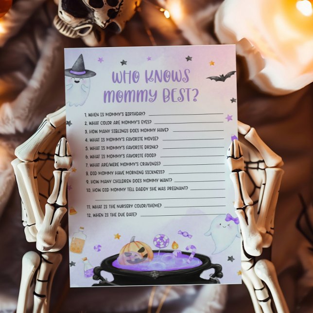 Ghoul Halloween Que Sabe O Melhor Jogo De Mamães (Purple Oh Sheet Baby Shower Who Knows Mommy Best Game)