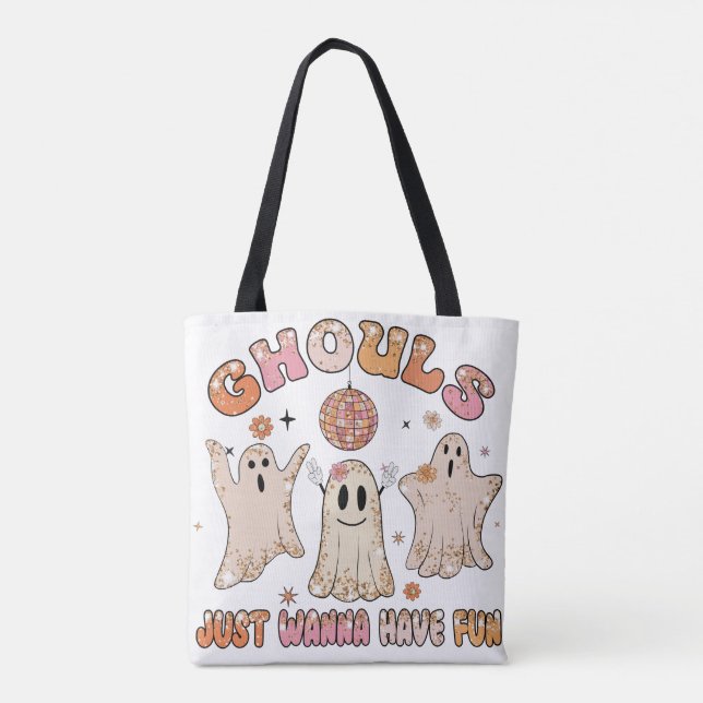 Ghouls Engraçados Halloween Tote Bag (Verso)