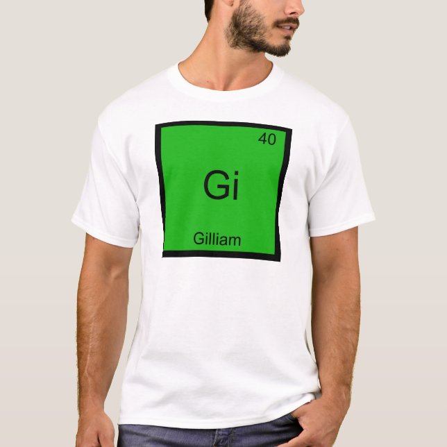 Gi - Gilliam Camiseta Símbolo Elemento Químico Div (Frente)
