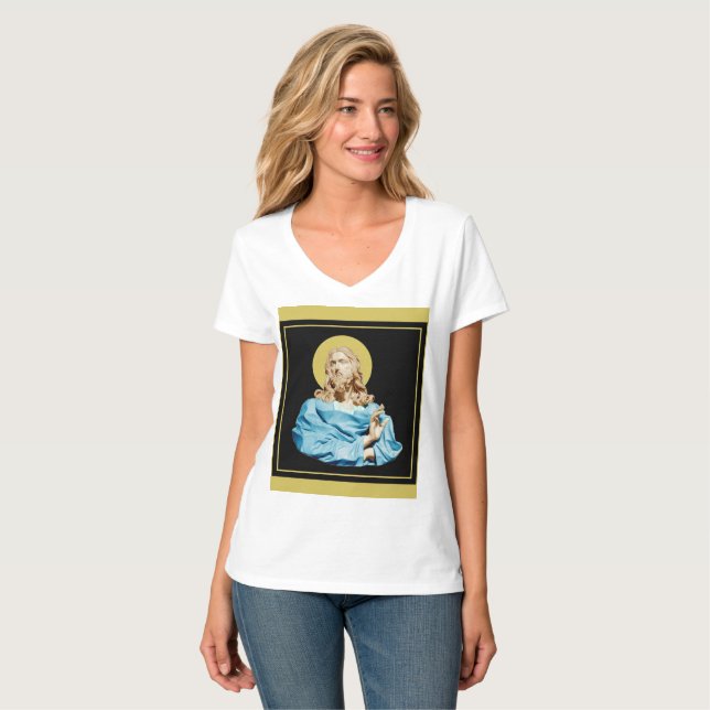 Gian Lorenzo Bernini Bust do Cristo 1679 T-Shirt (Frente Completa)