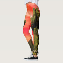 Giant Saguaro Cactus, Leggings de Nomes Personaliz